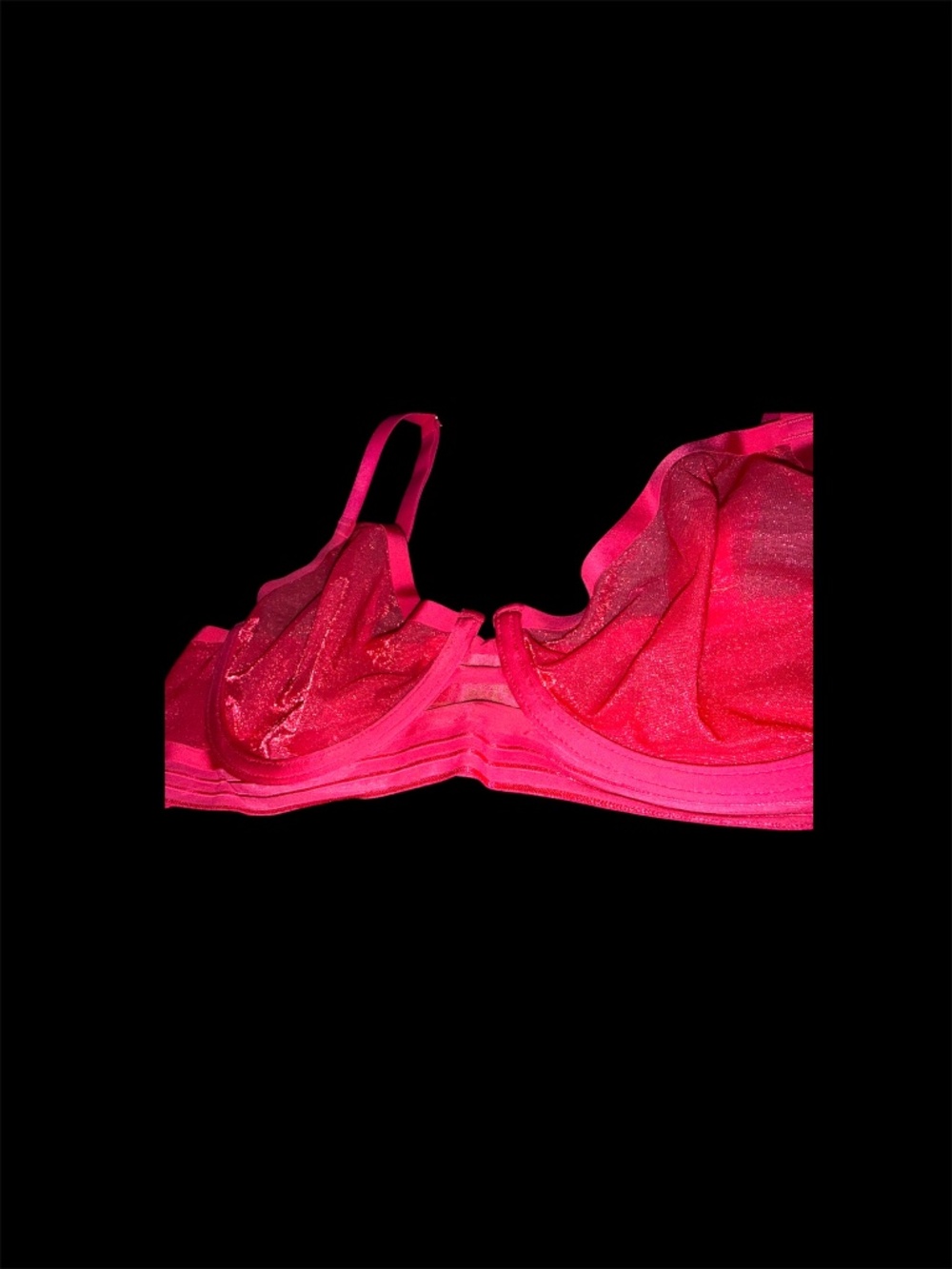 VS Collab Hot Pink Shimmery Bra (38C) NWOT